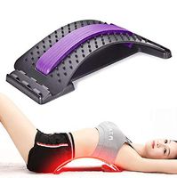 Back Stretcher Posture Corrector Back Pain Relief, with Padded Strip Orthopedic Back Stretcher, Lumbar Massaging Support,Purple