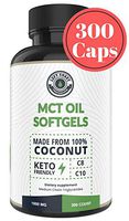 MCT Oil Pills (300 MCT Capsules) derived only from Coconuts. C8 / C10 MCT Oil Softgels, Keto Approved, by Left Coast Performance