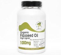 Organic Flaxseed Oil High Lignan 1000mg ~ 100 Capsules - No Additives ~ Naturetition Supplements