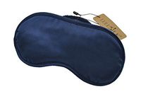 LULUSILK Mulberry Silk Sleep Eye Mask Blindfold with Elastic Strap Headband, Soft Eye Cover Eyeshade for Night Sleeping, Travel, Nap (Navy Blue)