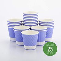 Insulated Paper Coffee Cups - Ripple Wall - Light Purple - 8 oz - 25ct Box - MATCHING LIDS SOLD SEPARATELY: RWA0360B, RWA0360W, RWA0328LG, RWA0328GR, RWA0328HP, RWA0283W, RWA0283B
