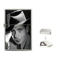 New Product HUMPHREY BOGART SAM SPADE Flip Top Cigarette Lighter + free Case Box