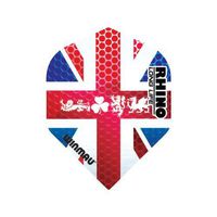 Winmau Rhino Long Life Standard Extra Thick Dart Flights (3 Sets of 3-9 Flights) (Union Jack)