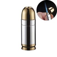 New Bullet Lighter Metal Butane Gas Torch Lighters Jet Blue Flame Cigarette Cigar