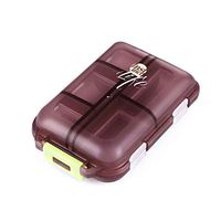 Shuxy Portable Travel Organizer Prescription & Medication Reminder Pill Box Pocket Pill Box Dispenser Jewelry Screws Container,10 Compartments, Translucent Brown