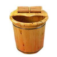Foot Bath Barrel,with Cover Foot Bath Tub, Household Wooden Barrel, Heightens and Thickens 36/40cm Steamed Foot Artifact