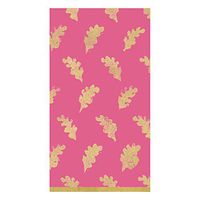 Caspari Leaves of Gold Paper Guest Towel Napkins in Fuchsia, Two Packs of 15