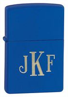 Personalized Zippo Royal Blue Matte Lighter with Free Monogram