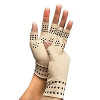 XYQC Arthritis Gloves Men Women Compression Arthritis Gloves Comfy Fit, Fingerless Design–Alleviate Rheumatoid Pains, Ease Muscle Tension (1 Pair),L