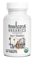 Nova Scotia Organics Iron + Vitamin C (60 Tablets) - Organic, Vegan & Non-GMO