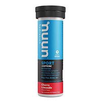 Nuun Sport + Caffeine: Electrolyte Tablets, Effervescent Hydration Supplement with caffeine, Cherry Limeade, 1 Tube (10 servings), Sports Drink for Replenishment of Essential Electrolytes