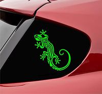 Slap-Art Cute Tribal Lizard Vinyl Decal Sticker (Lime Green)