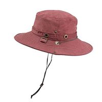 Meidexian888 Mountaineering Sun Hat for Men/Women,Summer Outdoor UV Protection Bucket Mesh Boonie Drying Fishing Cap (Red)