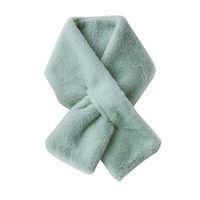 Theoylos Women's Faux Fur Scarf Winter Fleece Neck Scarf Ladies Comfort Warm Scarves Solid Color Thicken Shawl Wraps Green