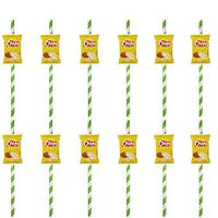 Amosfun 12pcs Super Bowl Party Straws Straws Practical Creative Rugby Safe Paper Straws Party Supplies Drinking Tools for Birthday Festival (Type 6)