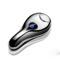 LINGAN Dual Arc Lighter USB Lighter Electronic Rechargeable Flameless Windproof Fingerprint Touch Double Arc Lighter Good for Cigar Cigarette Candle Pipe Fireworks (Silver)