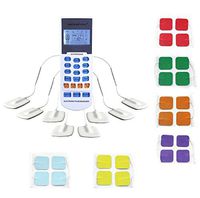 15 Modes Smart Pain Relief Electric Impulse Digital Pulse Device + Multicolor Colorful Pin-Inserted Square Shaped Pads FDA Cleared HealthmateForever YK15RC