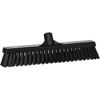 Vikan 31749 Coarse/Fine Sweep Floor Broom Head, Polypropylene Block, 16-1/2" Polyester Bristle, Black