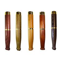 RUYEE Wooden Cigarette Holder Metal Head Handmade Removable Easy Cleaning Mix-b Holders for Standard Cigarette Set of 5