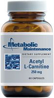 Metabolic Maintenance Acetyl L-Carnitine - 250 Milligrams, Antioxidant, Cognitive + Memory Support (60 Capsules)