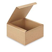 AwePackage 12 Count of Pinstripe Kraft Gift Box - 8x8x4