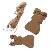 ULTNICE 100PCS Christmas Gift Tags with String Kraft Paper Labels with 10M Hemp Rope