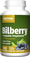 Jarrow Formulas Bilberry and Grapeskin Polyphenols 280 mg, Supports Vision, 120 Capsules
