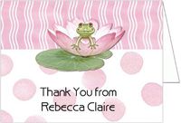 Lily Pad on Pink Baby Thank You Cards - Set of 20