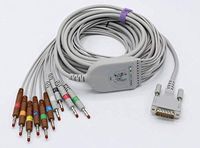 Data Analysis Tester Cable, for Schiller at/1,at/2,at/3,at/4,at/5,at/6,AT/10,AT/60,CS 6,CS12,CS 100-CS 200,CV6,P80(Long Screw）, 5 Leads Human Body Condition Tester Cable, 4.0 Banana Insert Ending