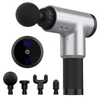 2020 Updated Massage Gun Handheld Deep Tissue Percussion Muscle Massager, Sports Drill Portable Body Massager Super Quiet Brushless Motor(Silver)