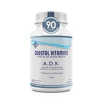 Coastal Vitamins ADK 90 Ct Vitamins A 5,000 iu D 5,000 iu and K2 (as MK-7) 500 mcg - Physician Formulated for Strong Bones, Heart, Eye and Immune Health - Non-GMO, Soy & Gluten Free Organic Ingredient