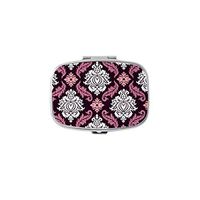 Udoosun Damask Floral Custom Personlized Rectangular Tablet Medicine Pocket Purse Travel Pill Vitamin Decorative Box Case Holder