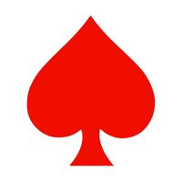 Spade Poker Symbol [Pick Any Color] Vinyl Transfer Sticker Decal for Laptop/Car/Truck/Window/Bumper (5in x 4.3in (Car Size), Red)