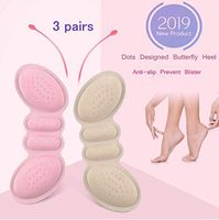 Heel Grips Pads Liner Heel Cushion Pads for Loose Shoes Too Big High Heel Inserts for Women Men Anti Slip Blister Self-Adhesive Shoe Insoles Foot Care Protector 3 Pairs Butterfly Type -Cream