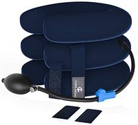 Cervical Neck Traction Device by CORPS LEGACY - Neck Traction Inflatable Posture Pump for Spinal Decompression - Inflatable Neck Stretcher Cervical Collar for Neck Pain Relief is FDA Approved (Blue)