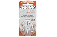 30 x Size 312 Rayovac Extra Advanced Hearing Aid Batteries
