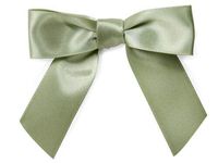 6ct. Pre-Tied Moss Green 3" Satin Gift Bows Wire Ties Ready-to-Use 7/8" Ribbon
