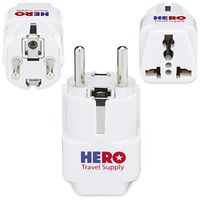 Premium US to Europe Power Adapter for France, Germany & Spain (Type E/F, 3 Pack, Grounded) - Individually Tested in the USA by Hero Travel Supply - Includes Cotton Carry Bag