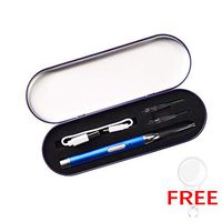 Ear Wax Removal Tools with LED Flash Earpick with USB Charging - Health Earwax Removal Tool for Baby Ear Care - Earwax Curette Kit for Babies Kids Adults Elderly,Free 3X Magnifier – Blue