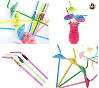 50 Pack Party tonight Cocktail Party Umbrella Tropical Drink Straws - Mix Colored Multipack. Bring More Fun to Your Drinks (50, Multi)