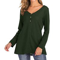 T Shirts for Women,Womens Casual Long Sleeve Knot Waffle Knit Tunic Lace Blouse Cute Shirts Tops Army Green