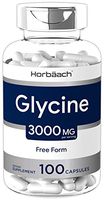 Glycine 3000 mg 100 Capsules | Non-GMO, Gluten Free Supplement | by Horbaach