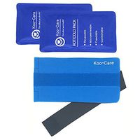 Koo-Care 2 Flexible Gel Ice Pack and 1 Wrap with Elastic Strap for Hot/Cold Therapy, 11-Inch-by-5.9-Inch (Standard)