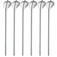 Kacowpper Pipette Cocktail Spoons, 6 Pcs Stainless Steel Metal Drinking Straw Reusable Straws Cocktail Spoons Set