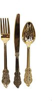 Talking Tables Gold Plastic Silverware Set | Gold Plastic Cutlery Set | Disposable Silveware Set | Great For Gold Party Supplies