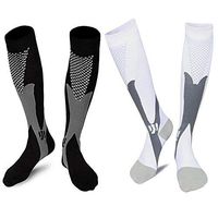2/3Pairs Compression Socks, 20-30 mmhg Medical Sport Nursing Compression Socks for Men Women Marathon Maternity Pregnancy Flight Shin Splints Edema Varicose Veins(Men8-14in Women8-15in)