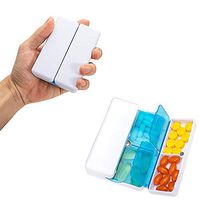 Magnetic Pill Organizer 7 Compartments Small, Portable Daily Pill Case Box, Foldable Vitamin Organizer, Weekly Medicine Organizer Pill Container to Hold Fish Oils, Supplements and Medication (2Pack)