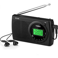 AM/FM/SW Radio, Yorek Portable Digital Alarm Clock Radio with Sleep Timer Function, Battery Operated Stereo Radio, Earphone Included