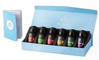 Premium Grade Essential Oils Set - BluSpirits Pack of 6 Therapeutic Grade oil for Aromatherapy (Lavender, Orange, Peppermint, Eucalyptus, Tea Tree, Lemongrass) (6) with free blend booklet