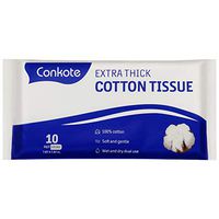 Unscented Dry Wipe, 100% Cotton Tissues, Great for Cleansing Hand, Face and Body, 10 Count